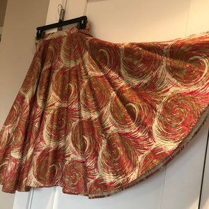 Vintage Circle Skirt with Swirls